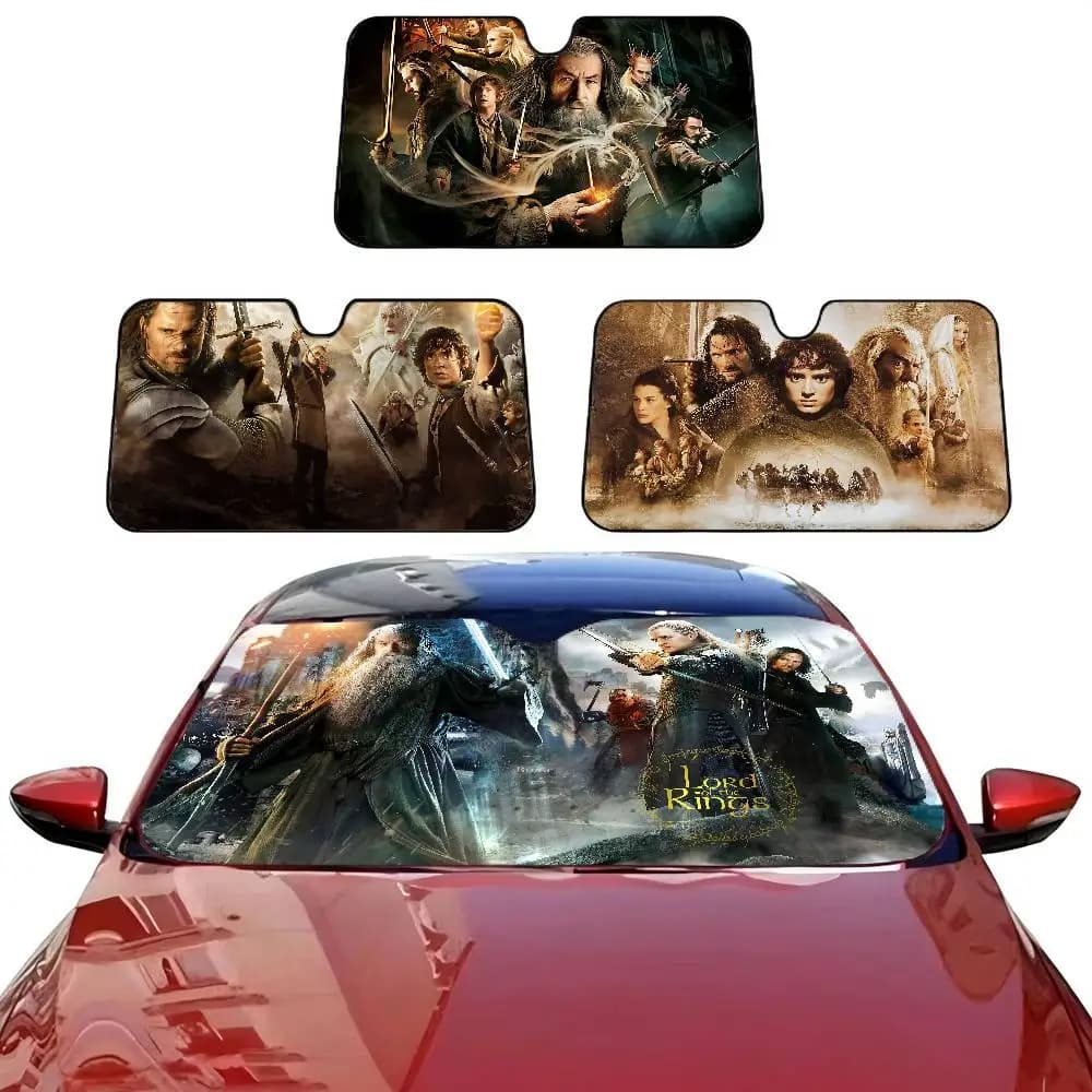 Parasole per Auto con Tema del Signore degli Anelli, Divertente Protezione Solare per Parabrezza con Animali, Visiera Parasole per Finestrini Auto