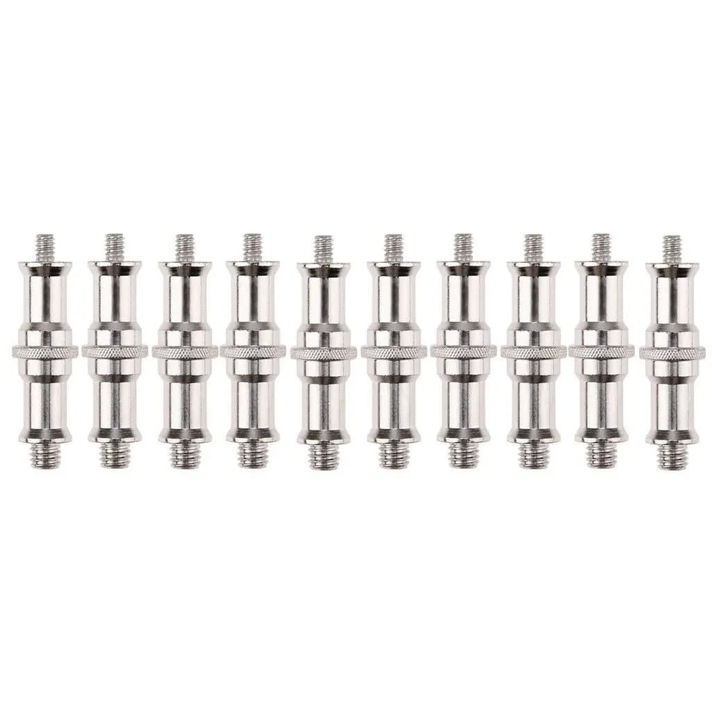 10x 1/4 a 3/8 maschio vite filettata adattatore perno perno per Flash Light Stand treppiede fotocamera, adattatore doppio maschio da 1/4-20 a 3/8-16