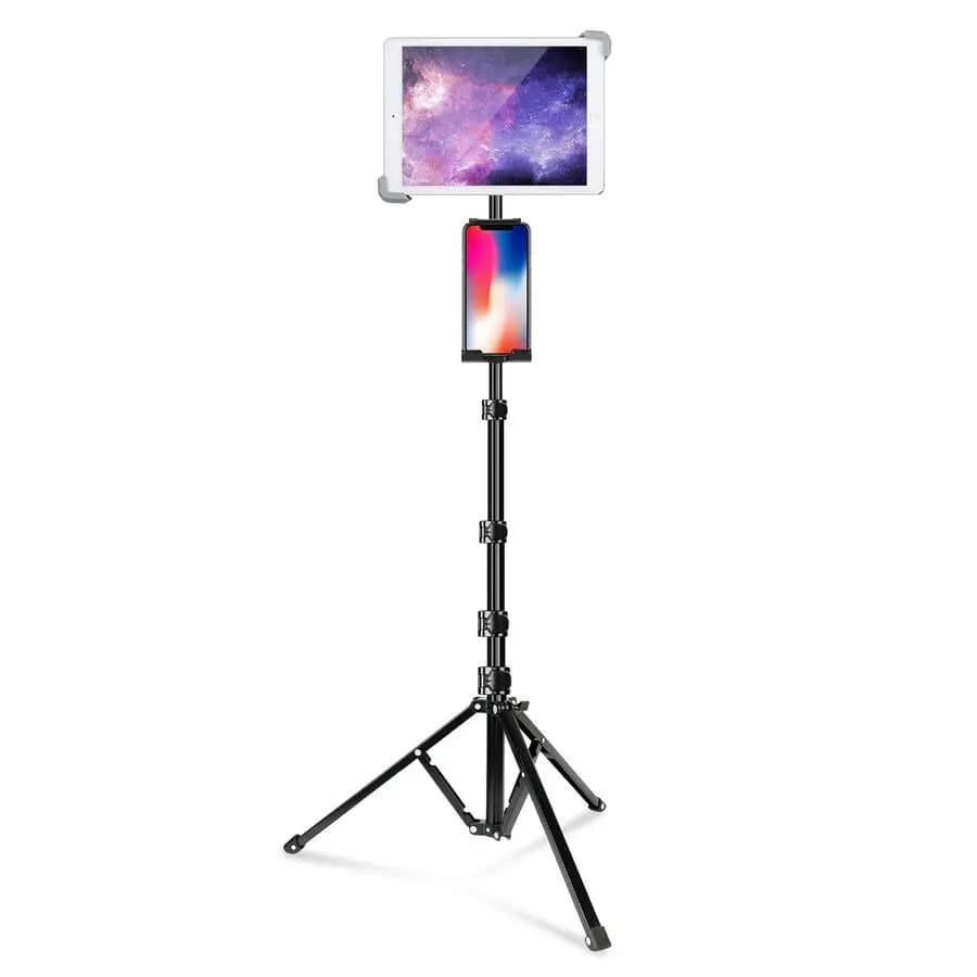 Support Tripod for iPad, Height Adjustable up to 65 Inches, Support 360° Swivel for Tablet, Compatible with iPad Pro 13