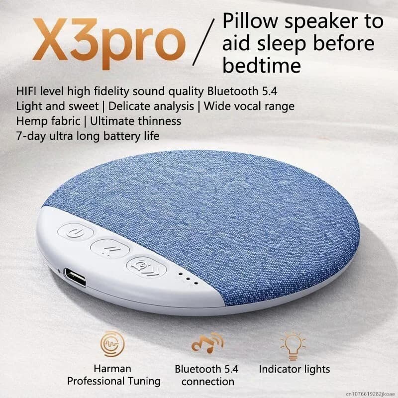 Altoparlante per il Sonno X3Pro, Lettore Musicale Wireless Bluetooth Sotto il Cuscino, Generatore di Rumore Bianco, HiFi Stereo con Timer e Spegnimento Automatico