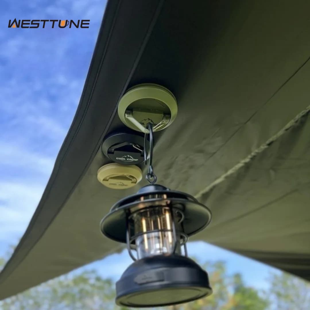 WESTTUNE Ganci magnetici per esterni Tenda multiuso portatile Gancio magnetico Baldacchino da campeggio Fibbia appesa Clip a scatto Ventosa