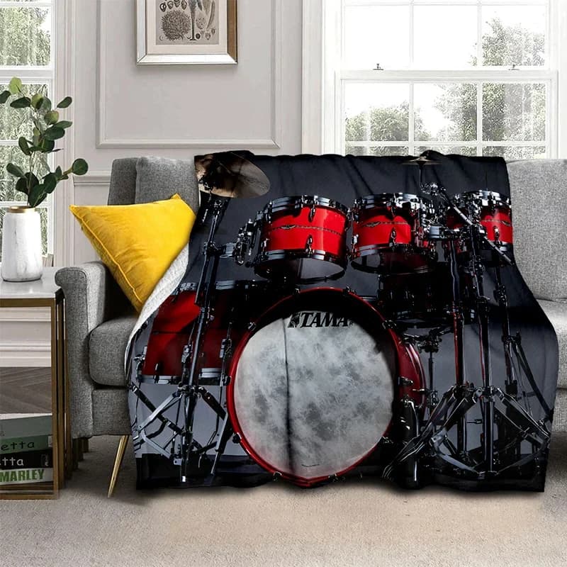 Coperta per set di batteria per strumenti musicali, coperta morbida per casa, camera da letto, divano letto, picnic, viaggio, ufficio, coperta per bambini
