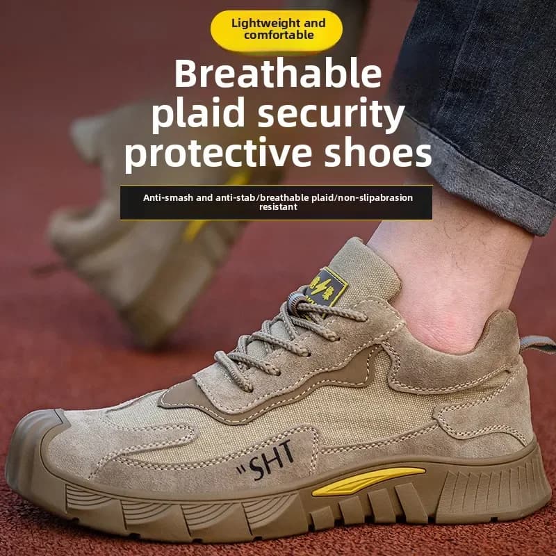 Scarpe per assicurazione sul lavoro Scarpe da lavoro da cantiere traspiranti da uomo con striscia anti-sfondamento e anti-piercing in acciaio antiscivolo