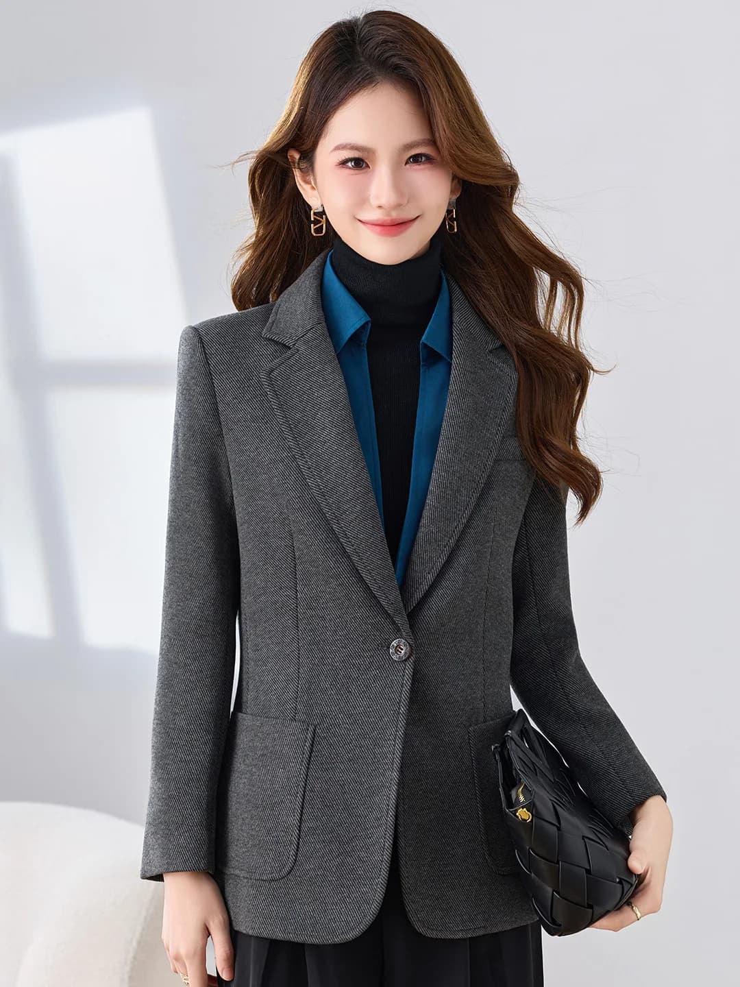 Slim Fit One Button Suit Jacket for Women Elegant Stylish Autumn New Arrival Dry Clean Professional Goddess Style Small West ...