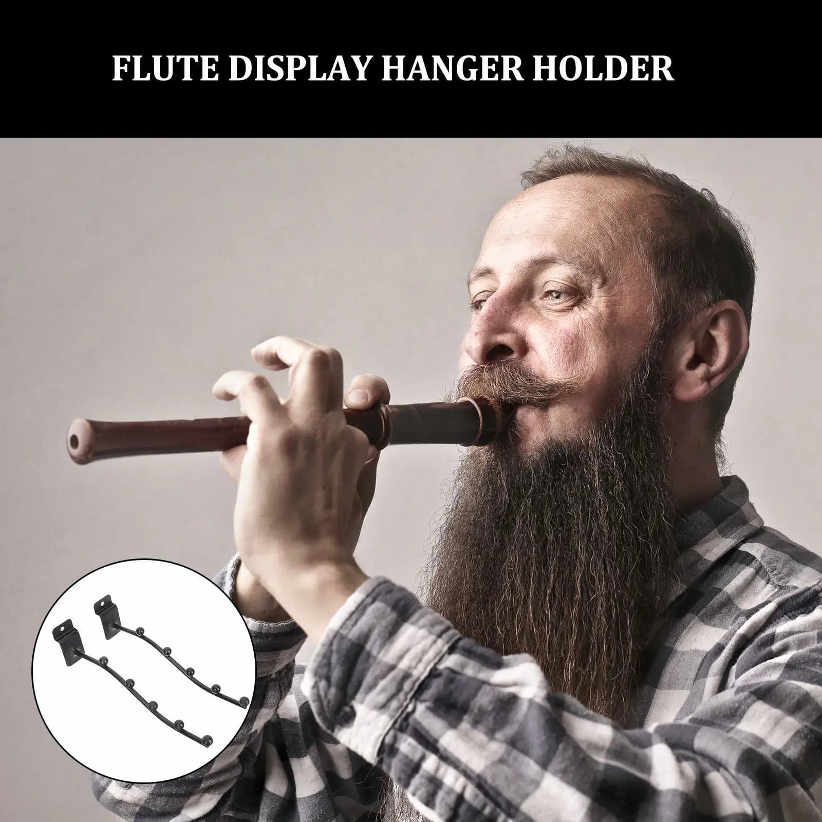 2Pcs Groove Board Flute Hangers Sturdy Iron Holder Easy Install Instrument Flute Display Hanging Rack Instrument Hanger