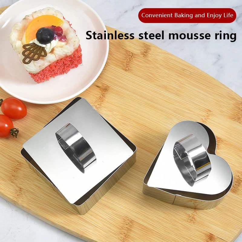 Anello rotondo in Mousse per torta in acciaio inossidabile con coperchio strumento per la decorazione della torta stampo per Mousse per torta di pasticceria palla di riso strumento da cucina per Sushi Maker