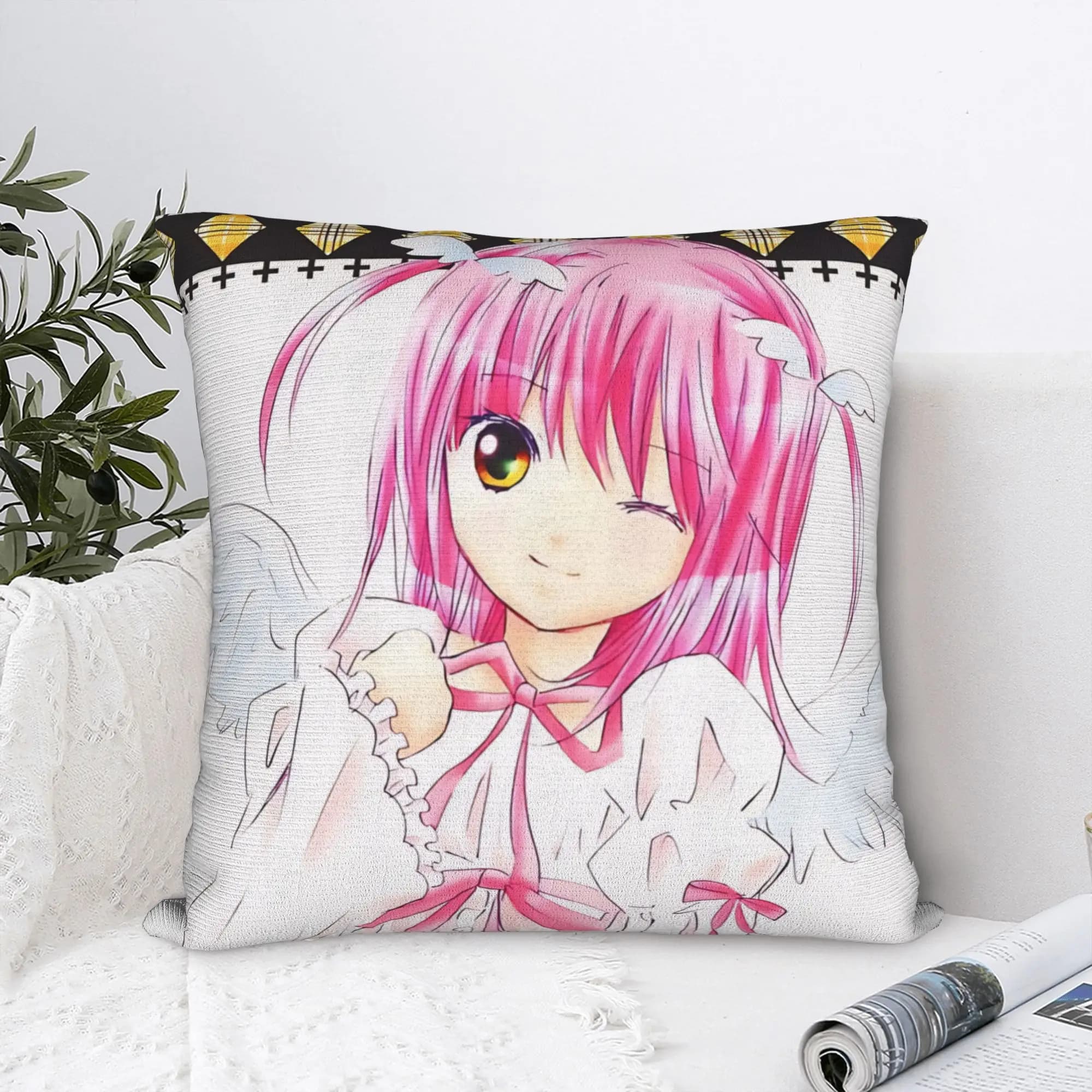 Anime Shugo Chara Square Pillow Cases Hinamori Amu Cushion Cover Funny Polyester Decor Pillowcase for Bed 45*45cm