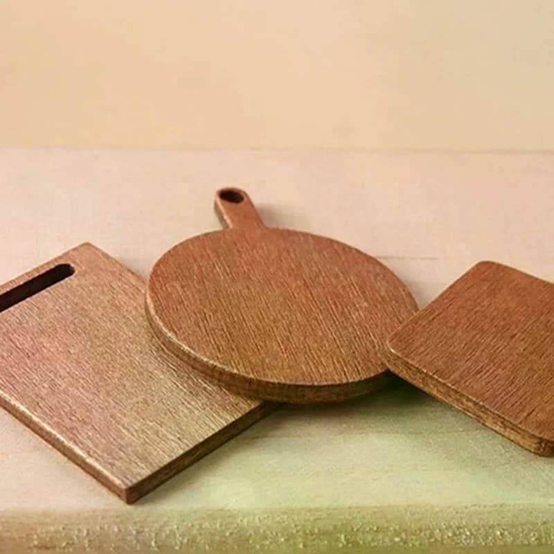 5pc/Set 1:12 Dollhouse Miniature Chopping Board Simulation Cutting Board Bread Dessert Board Model Kitchen Decor Toy Doll