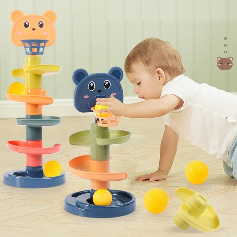 Giocattoli Montessori per Bambini 0-36 Mesi, Palla Scorrevole su Pista, Giochi Educativi Precoci, Giocattolo Sensoriale per Bambini