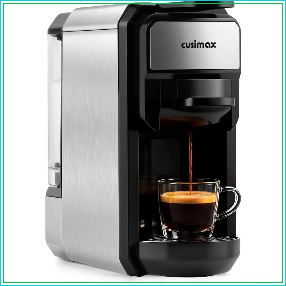 Single Serve Espresso Machine, 19Bar Coffee Maker with 20oz Water Tank, Compatible with Nespresso Pods, Adjustable Brewing Size