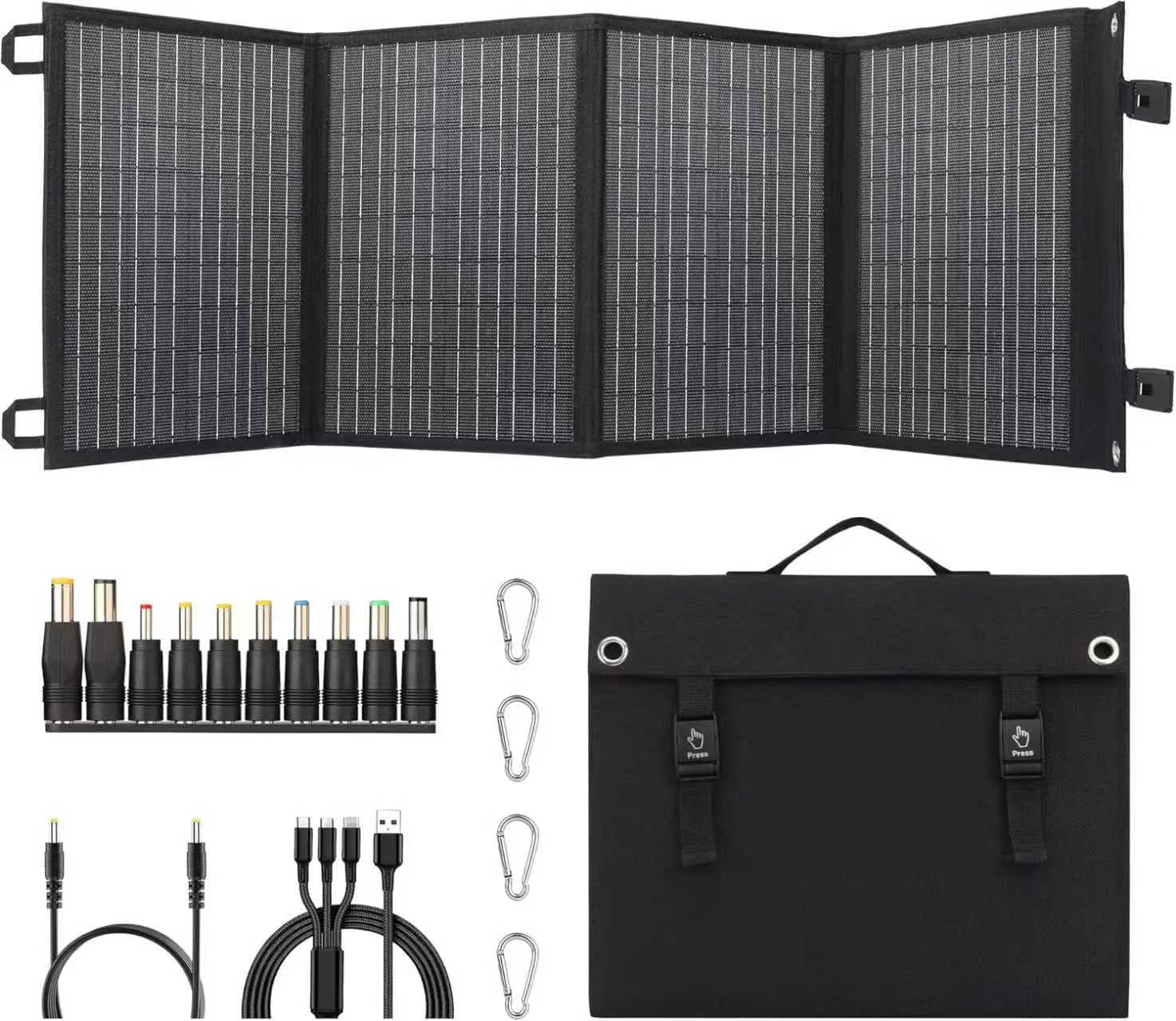 Pannello Solare Portatile Pieghevole da 30W IP65 Impermeabile per Esterni con Efficienza del 18,5% per Campeggio