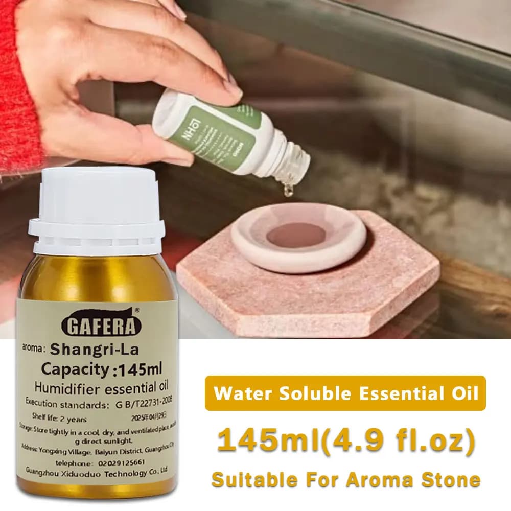 GAFERA 145ml (4.9 fl.oz) Oli Essenziali di Salvia e Sale Marino/Gardenia/Shangri-La/Rosa - Per Pietre Aromatiche, Umidificatori e Diffusori in Legno