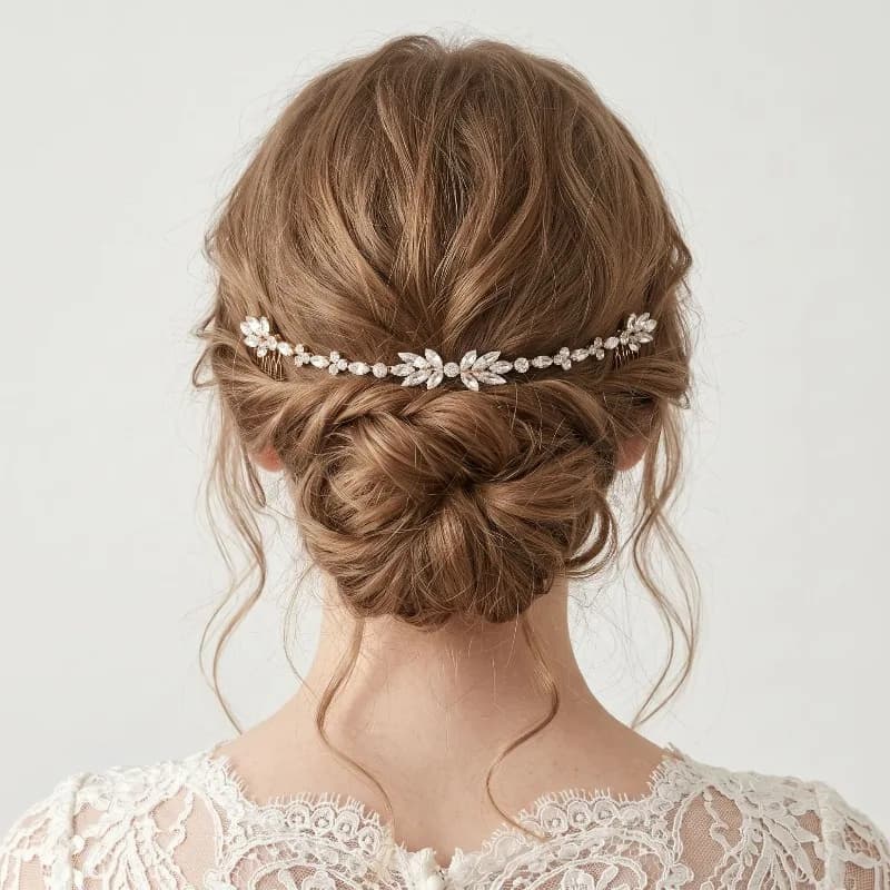 1Pc Hair Accessories Beautiful Hair Comb Pin Clip Bridal Prom Silver Wedding Flower Pearls Crystal