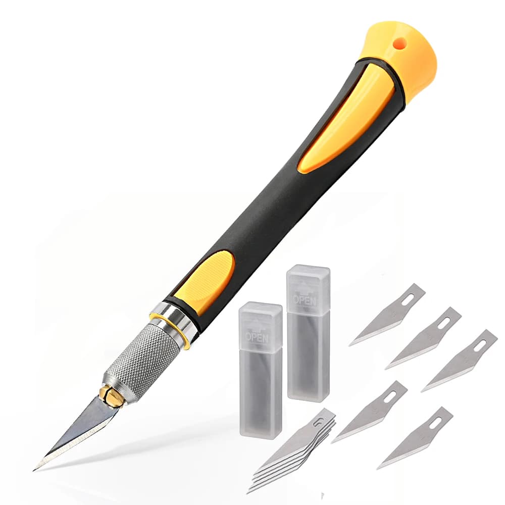 TOFAR Coltello artigianale in vinile 10 pezzi Lame di ricambio Taglierina per vinile Avvolgimento per auto Strumento da taglio per pellicola in carbonio Finestra Tinta Carta da parati Strumento per lo styling fai da te