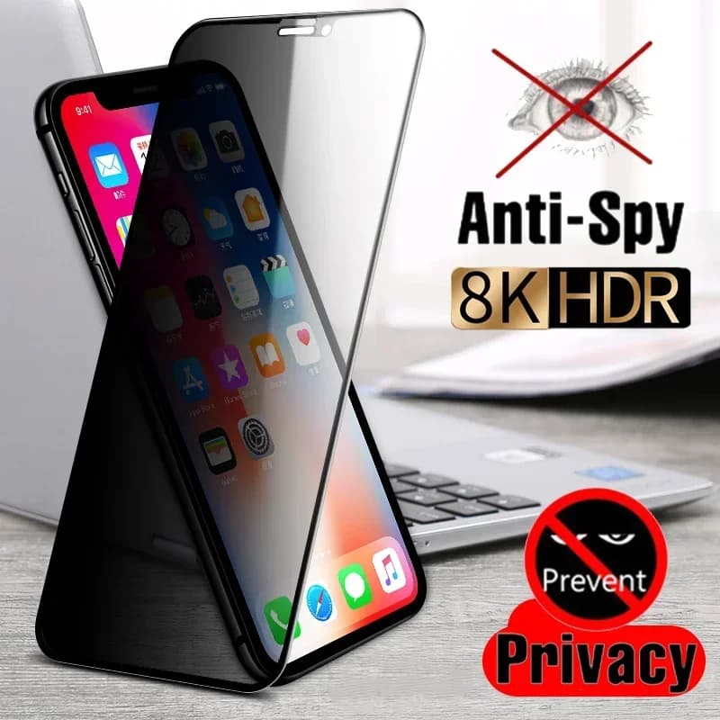 Protezione per lo schermo privacy a copertura totale per iPhone 11 12 13 14 15 Pro Max 8 Plus Il miglior vetro anti-spia 8K per iPhone 16 PRO XR XS MAX