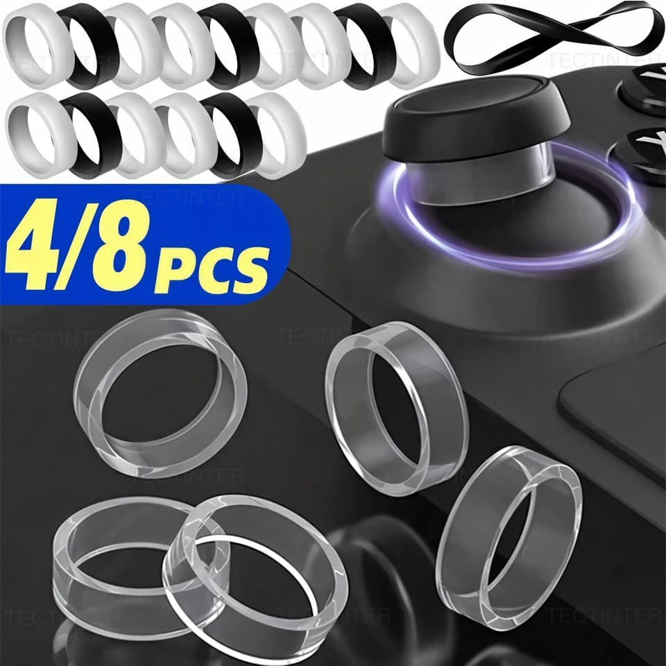4/8pcs Elastic Protective Joystick Rubber Ring for PS5/ PS4/ Steam Deck Rocker Silicone Ring Cover for Rog Ally Game Console