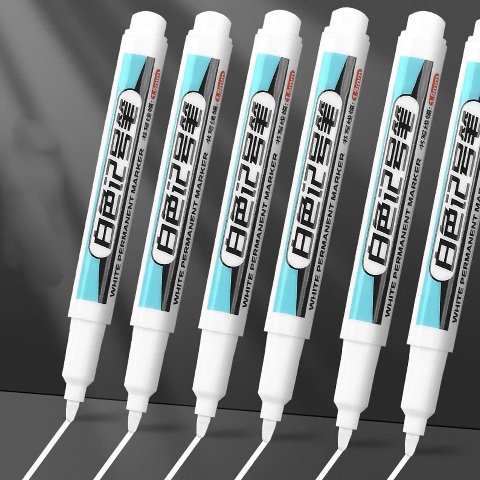 0.7/1.0/2.5MM White Oil Paint Marker Waterproof for Wood Glass Metal Plastic Stone Leather Ceramic Art Craft DIY Quick Dry