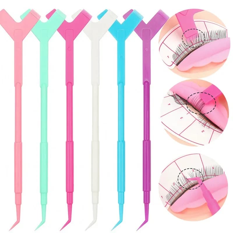 10 pz riutilizzabile plastica ciglia permanente Stick strumento estensione ciglia a forma di Y pettine Lash Lifting bigodino applicatore pennelli trucco
