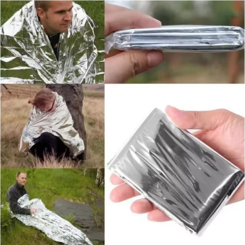 Reflective Mylar Heat Retention Emergency Blanket Waterproof Windproof Anti-Hypothermia Survival Sheet for Hiking Mountaineering