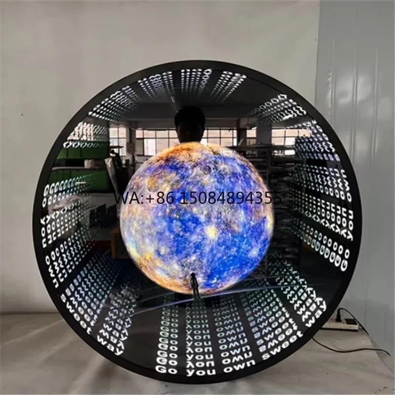 Customized LED 3D Acrylic Neon Infinity Mirror Decorative Abyss Office Wall Art