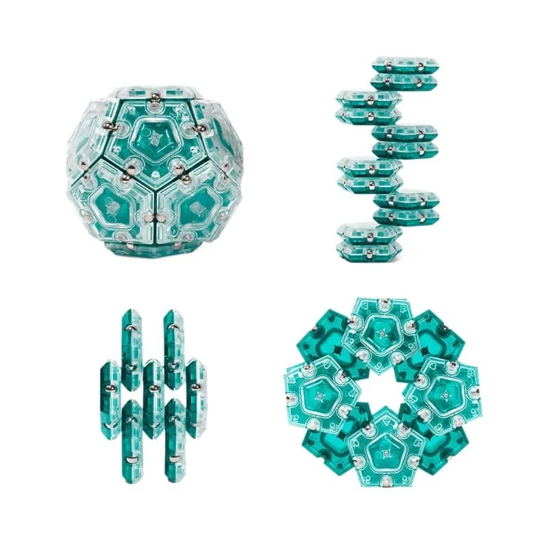 Cubo magnetico antistress: palline a stella a 5 punte e piastrelle quadrate – Giocattolo da costruzione fai-da-te per alleviare l'ansia