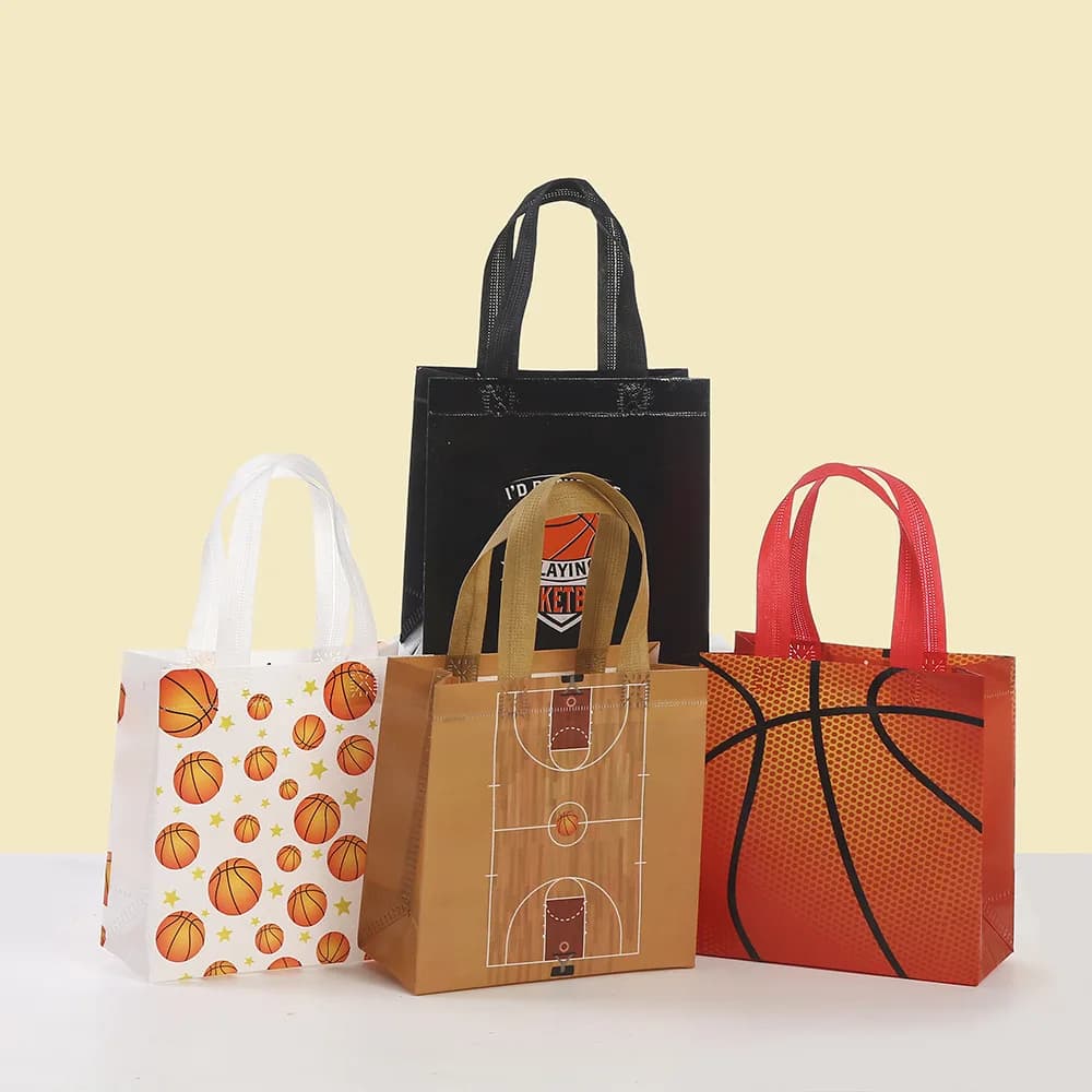 12/30 sacchetti regalo da basket con manici, sacchetti di carta per bomboniere per feste sportive, compleanni, dolcetti, piccoli regali e omaggi