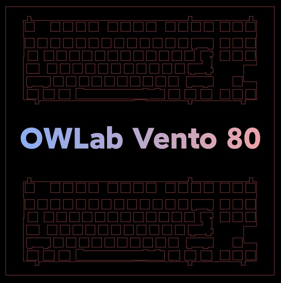 Piastre per tastiera meccanica Owlab Vento 80 in CF, PP, PC, POM, FR4, PEI, ottone (per stabilizzatori a vite PCB)
