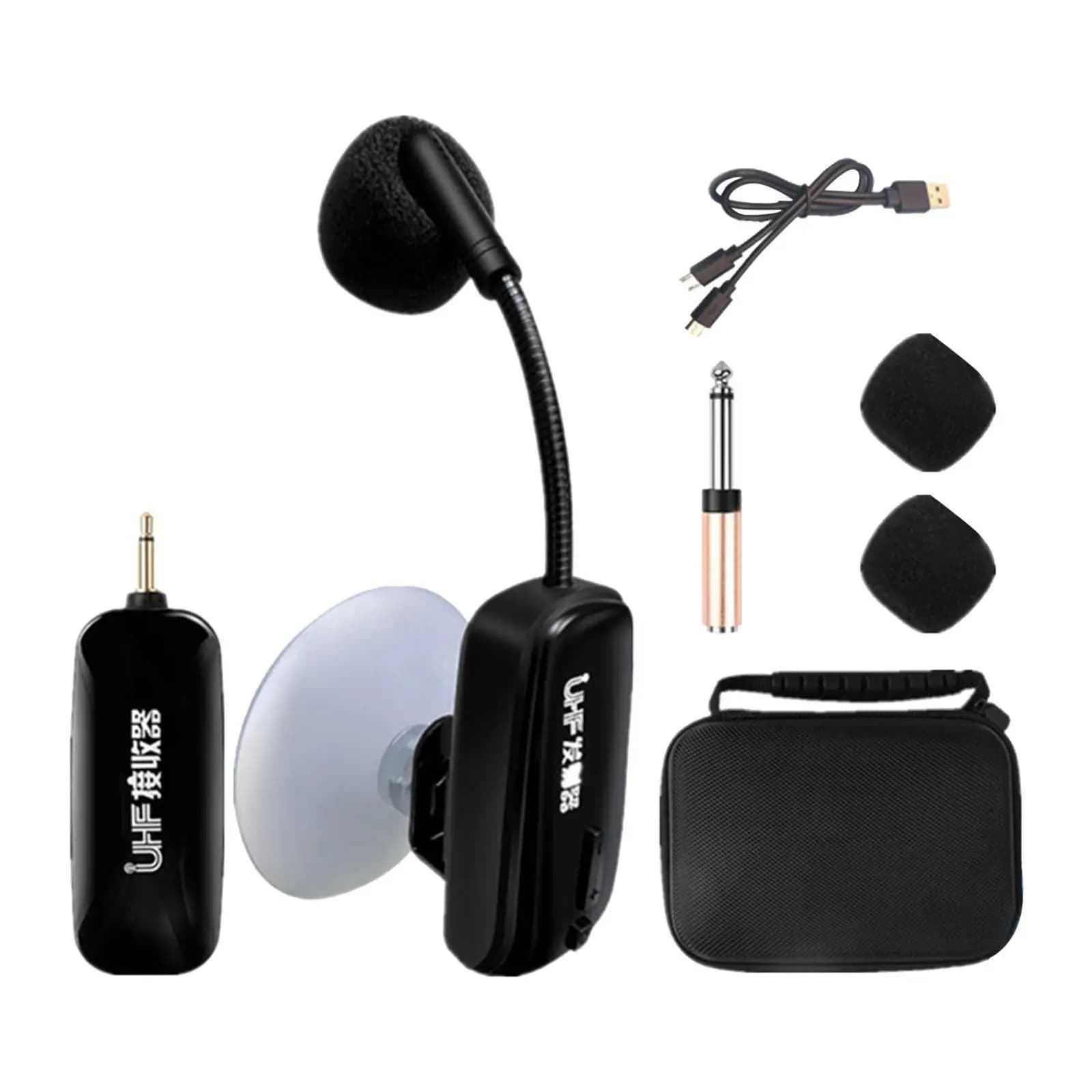 Supporto a ventosa per microfono per strumenti musicali con borsa per il trasporto, portatile con adattatore per viola, ukulele, chitarra, guzheng, violino