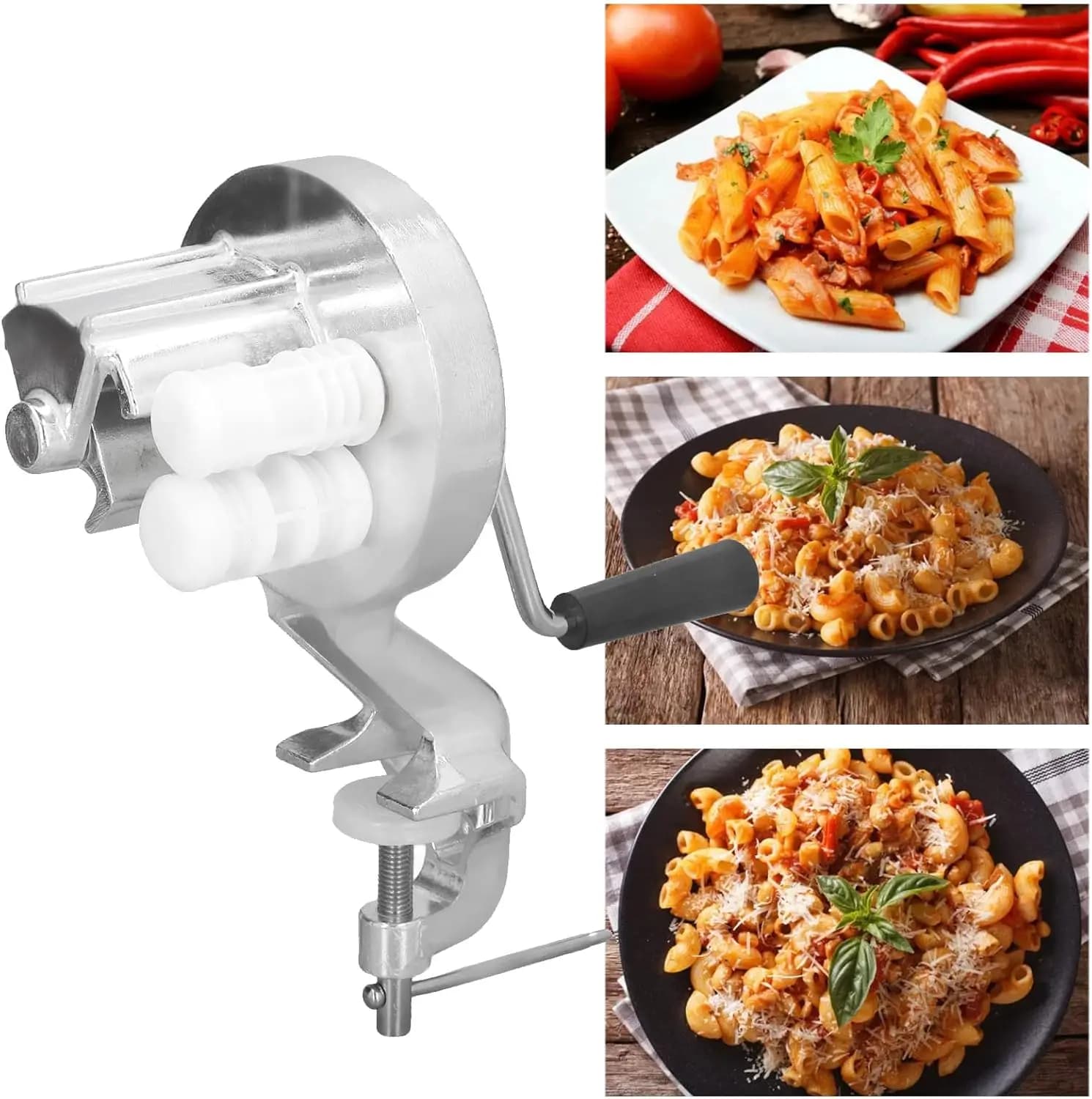 Macchina manuale per pasta per cavallini e gnocchi, utensile da cucina portatile a manovella in acciaio inossidabile