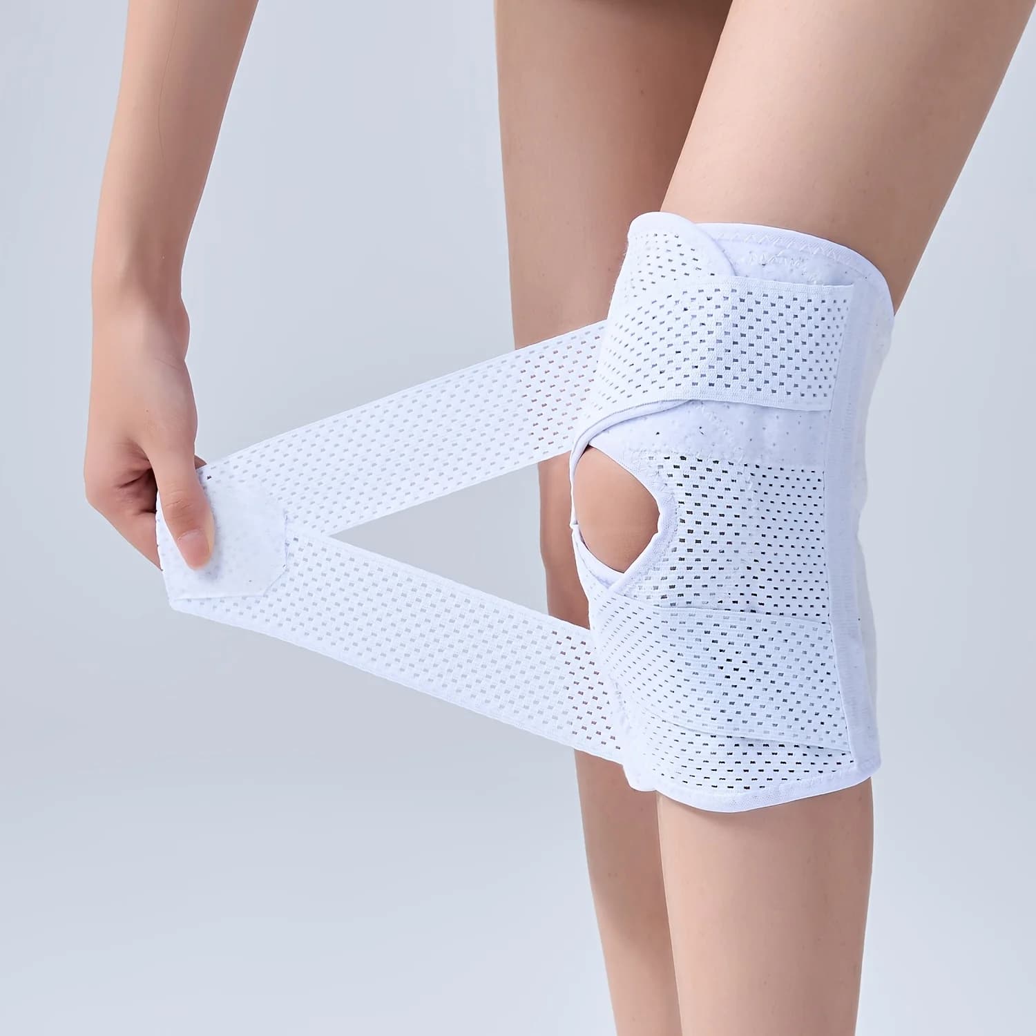 Ginocchiera sportiva con cinturino elastico – Supporto per ginocchio unisex in poliestere traspirante per fitness e basket, ideale per tutti gli sport