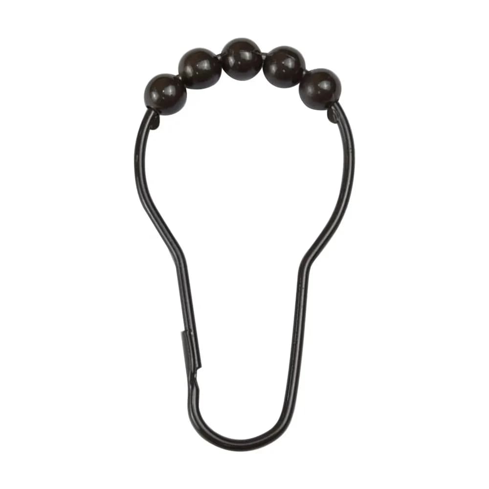 Premium 12-Piece Bronze Shower Curtain Rollerball Hook Set, Heavy Duty Rust-Resistant Iron Construction, Modern Bathroom Accessories for Easy Gliding Curtains, Decorative Hooks for Bath Tub, Shower Rod, and Closet