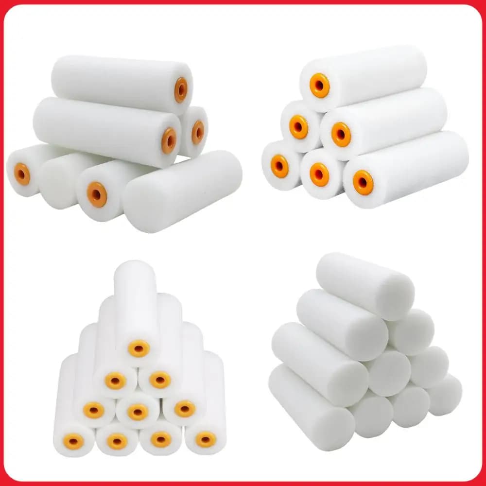 Set of 10 High Density Foam Rollers, Reusable for Painting and Graffiti, Without Loss of Fibre, for Painting Walls, Cabinets and Doors