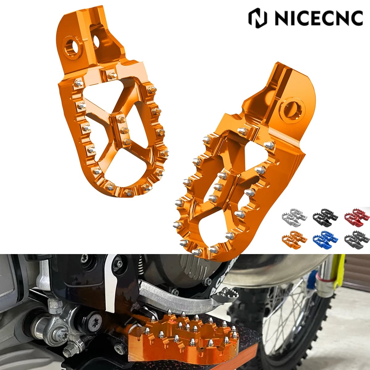 NICECNC Per KTM EXC 300 250 XCW EXCF 450 350 2023 SX 125 SXF 450 2022 2021 Husqvarna TE 300 GasGas EC 300 Pedane Kit Poggiapiedi