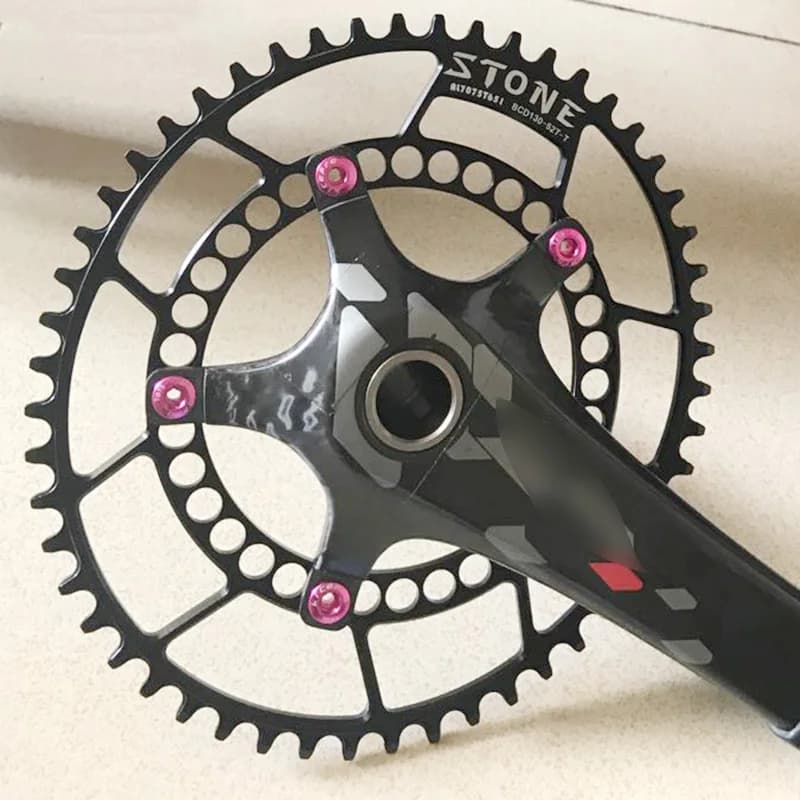 Corona in lega di forma ovale in pietra BCD130 5 bracci per strada Fnhon k3p Pline Cline ruota dentata per bici pieghevole stretta larga con bulloni