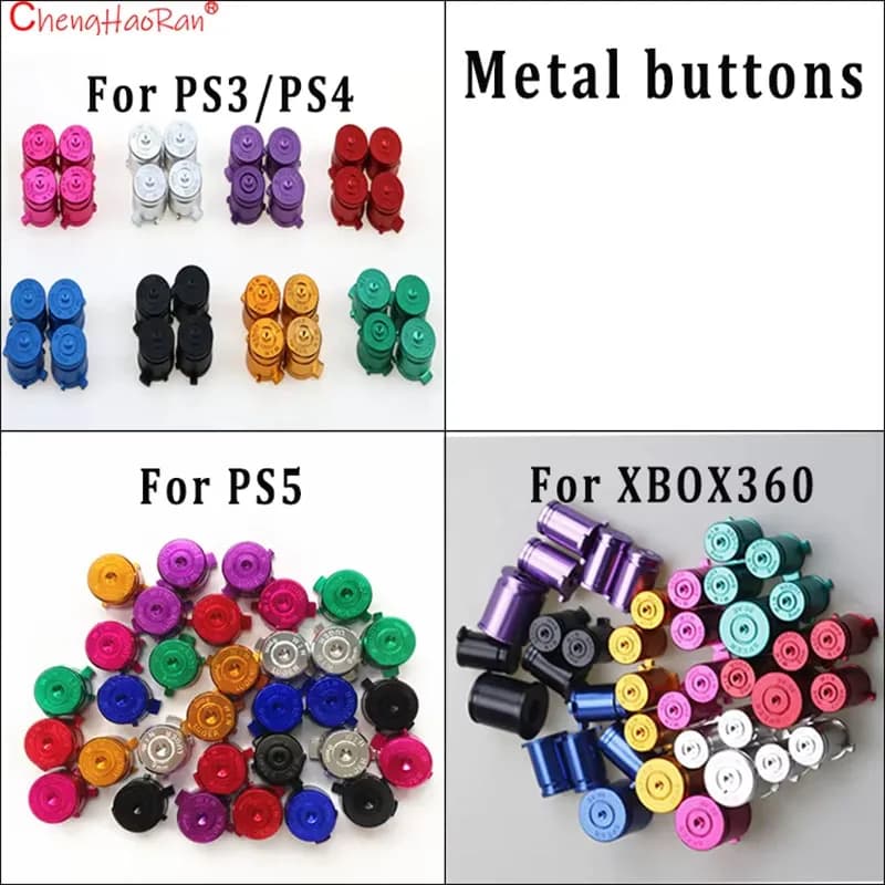 1Set Bottoni Colorati Per PS3 PS4 PS5 XBOX 360 Console di Gioco Controller Parti di Ricambio in Metallo in Lega di Alluminio