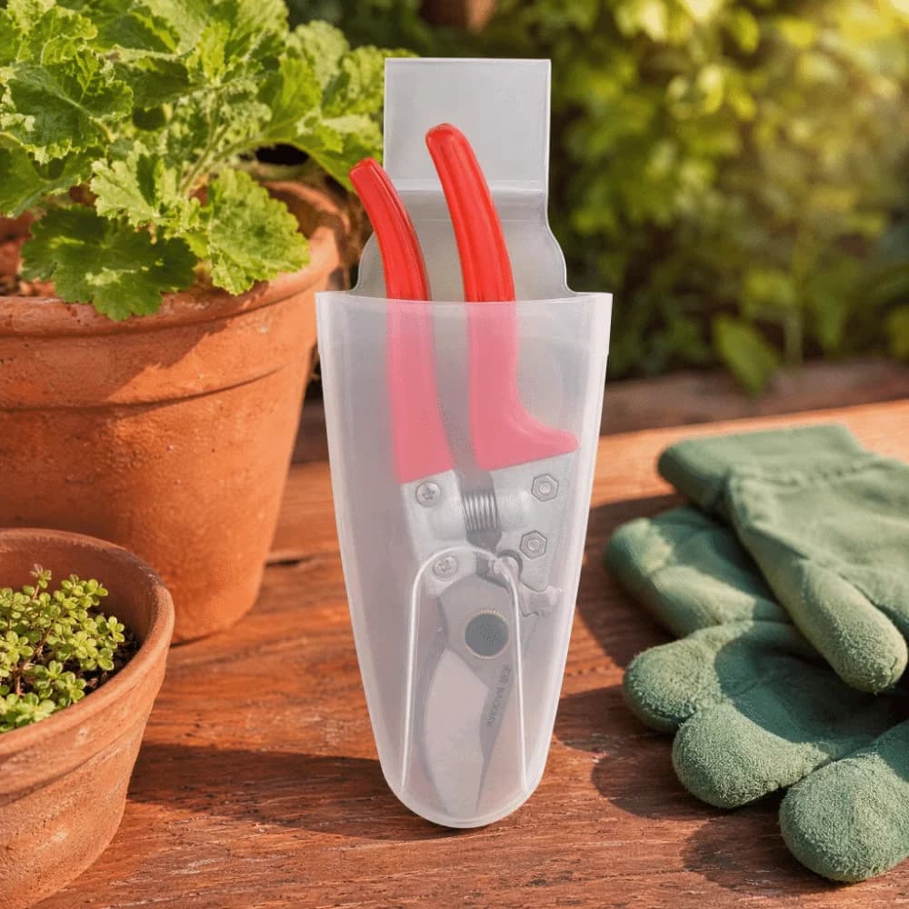 3Pcs Waist-Mounted Pruning Shears Belt Bag Durable Transparent Frosted Pruning Shears Organizer Reusable Portable