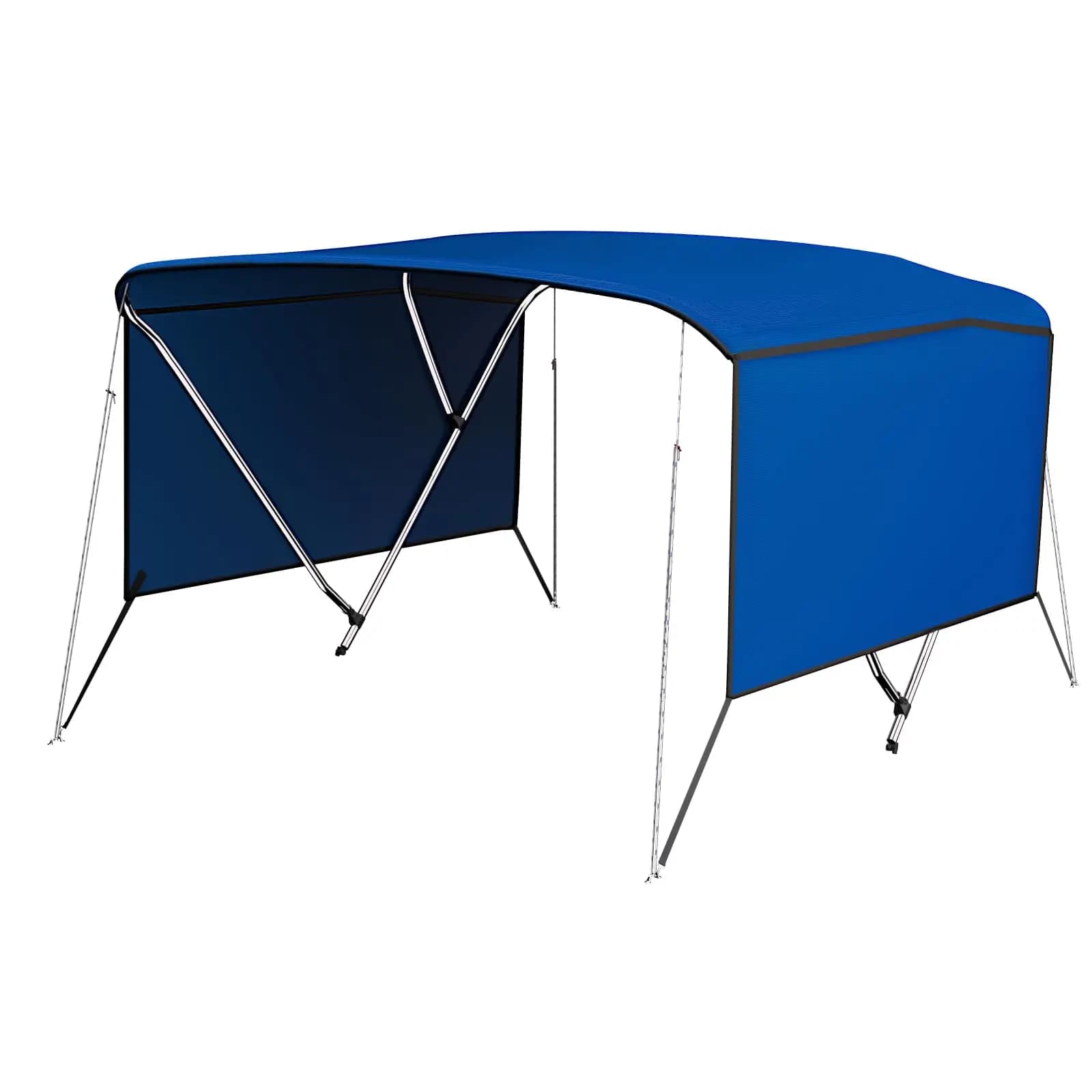 3 coperture superiori per bimini per barca ad arco, baldacchino per barca parasole con 2 tende laterali rimovibili, 4 corde antivento regolabili, marina durevole