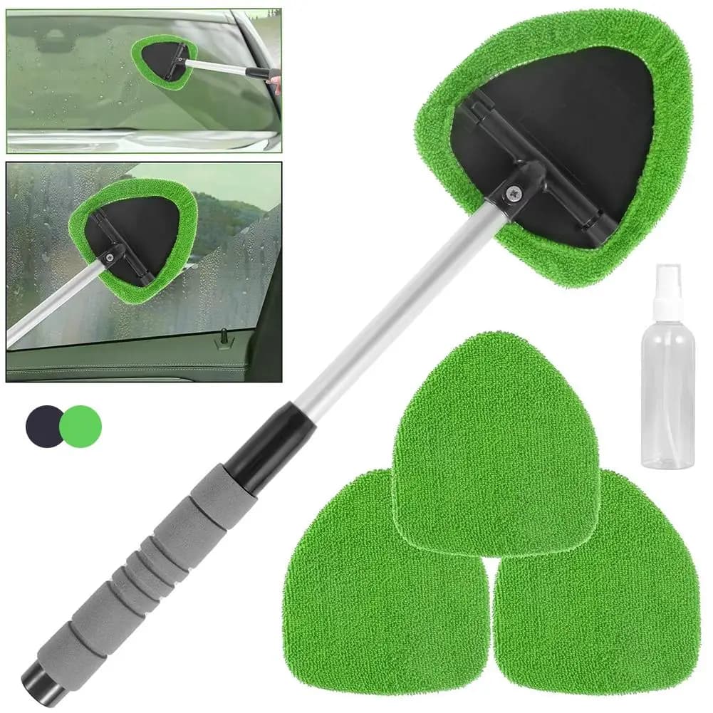 Eliminatore di nebbia per raschiare le finestre Detergente per vetri per auto in microfibra Detergente per vetri per finestre telescopico Spazzola per la pulizia del parabrezza dell'auto