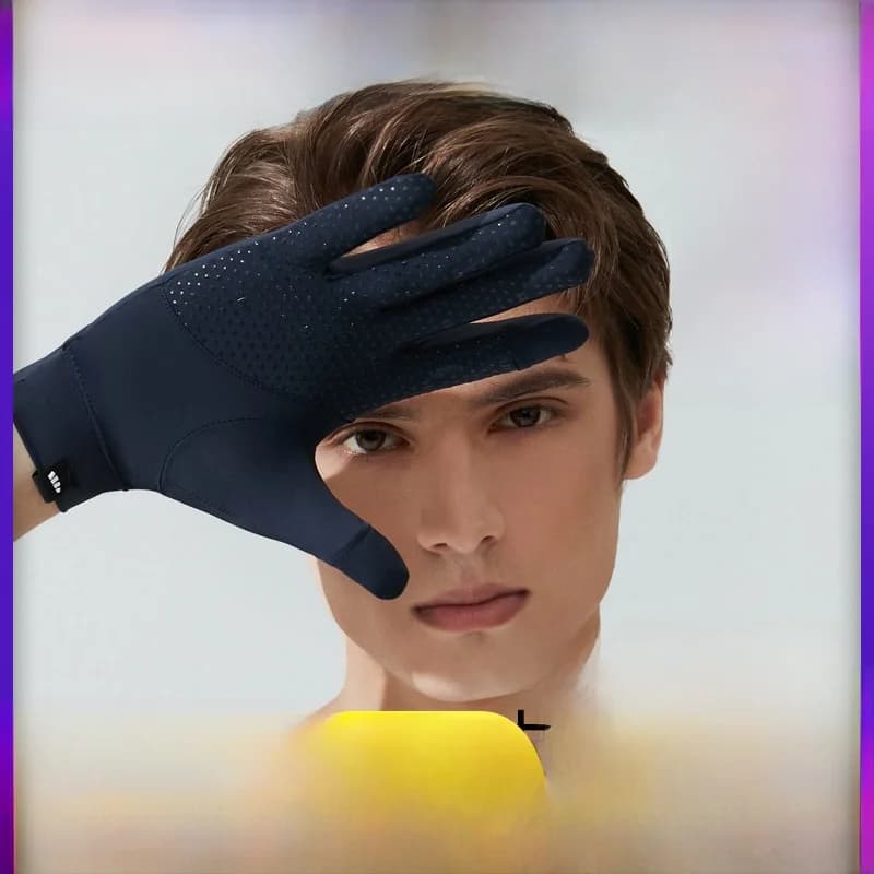 Men's Banana Leaf Gloves for solar protection, long and short, thin, outdoor, UV protection, cycling, breathable, anti-slip, guide, ice silk S