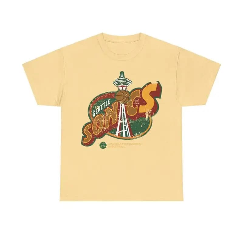 Maglietta della squadra di basket con logo Seattle Sonics