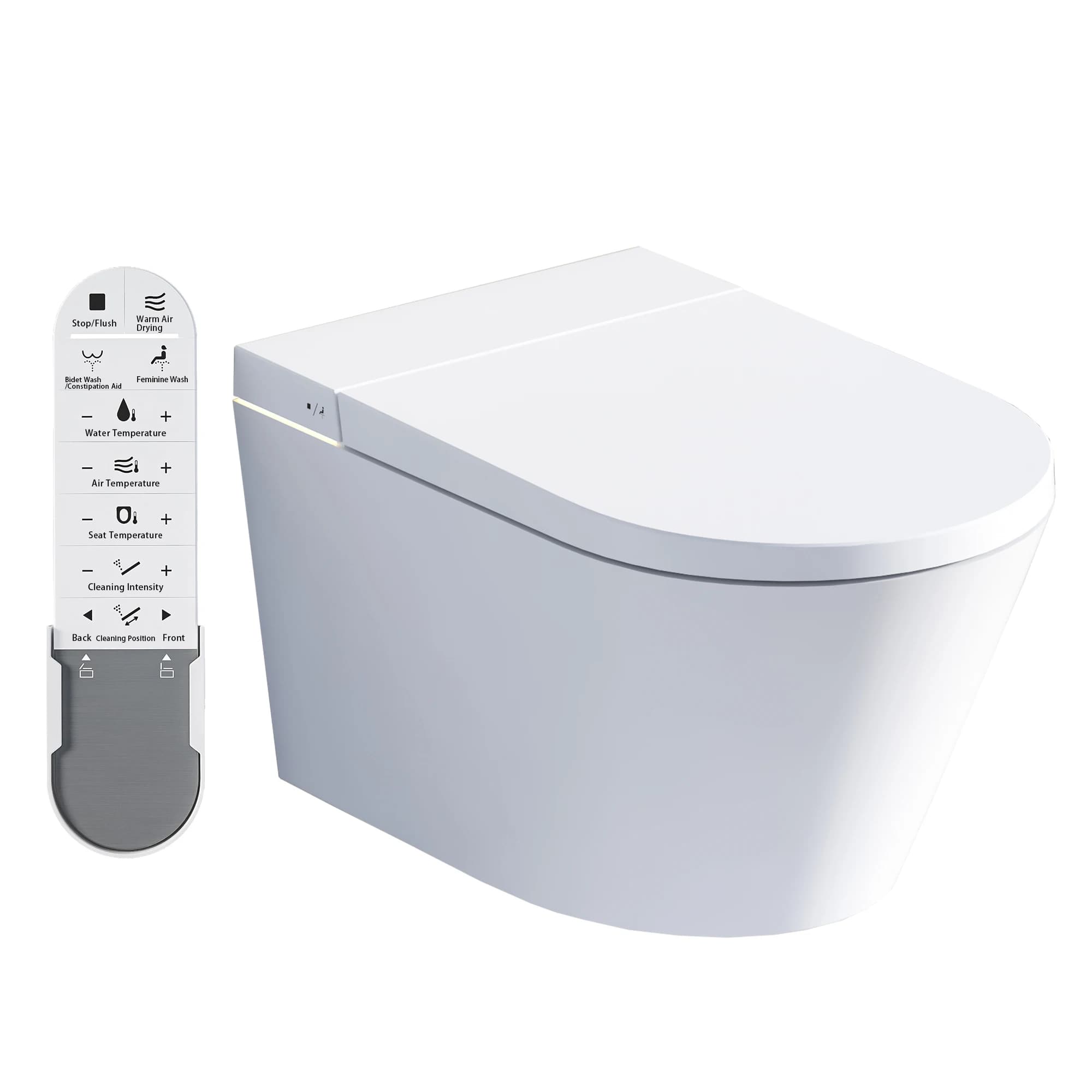 Advanced Smart Toilet With Bidet Functions Elongated Bowl Remote Control Seat Heating For Enhanced Cleanliness