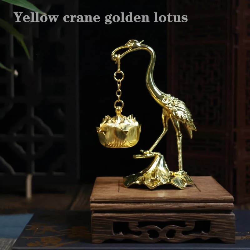 Crane Door Incense Burner Stufa Lotus Incense Burner Ancient League Lotus Hanged Stufa Tea Ceremony Handicraft Home Decoration