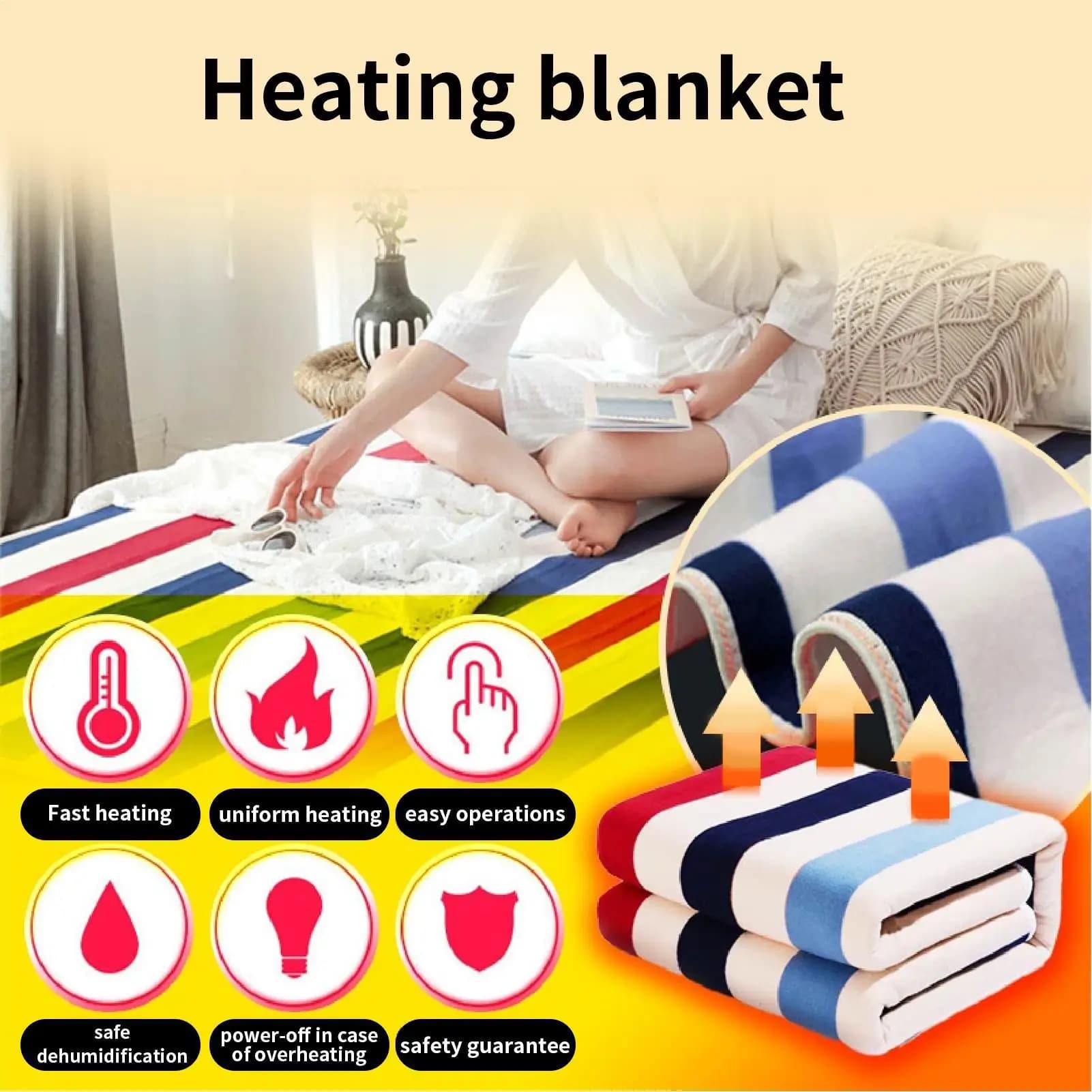 Coperta riscaldata elettrica Protezione da surriscaldamento Scaldamuscoli Riscaldamento rapido Coperte elettriche Divano per divano Divano Home Office