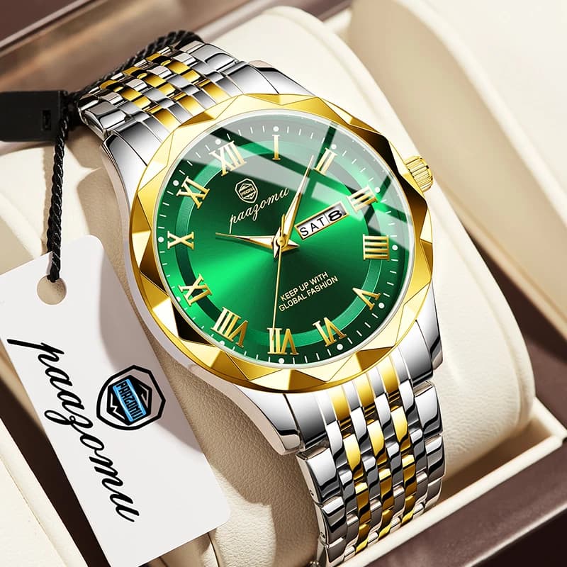 PAAZOMU New men's watches Luxury quartz wristwatch for men Sapphire with AR Crystal Canvas VK68 Automatic chronograph