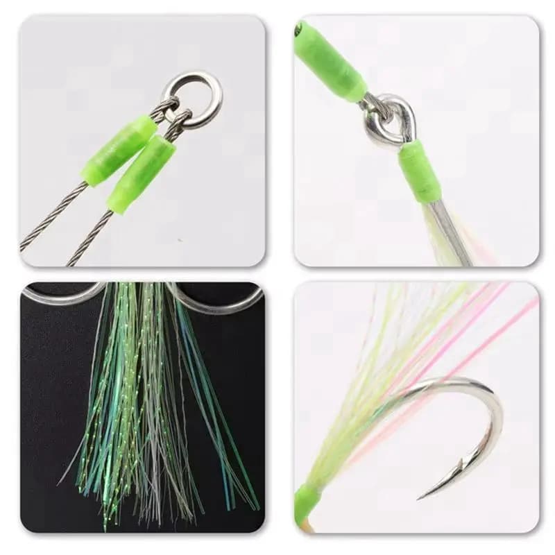 Amo da Pesca Ausiliario in Acciaio Inossidabile con Tubo Luminoso e Anello Solido per Attrezzatura da Barca