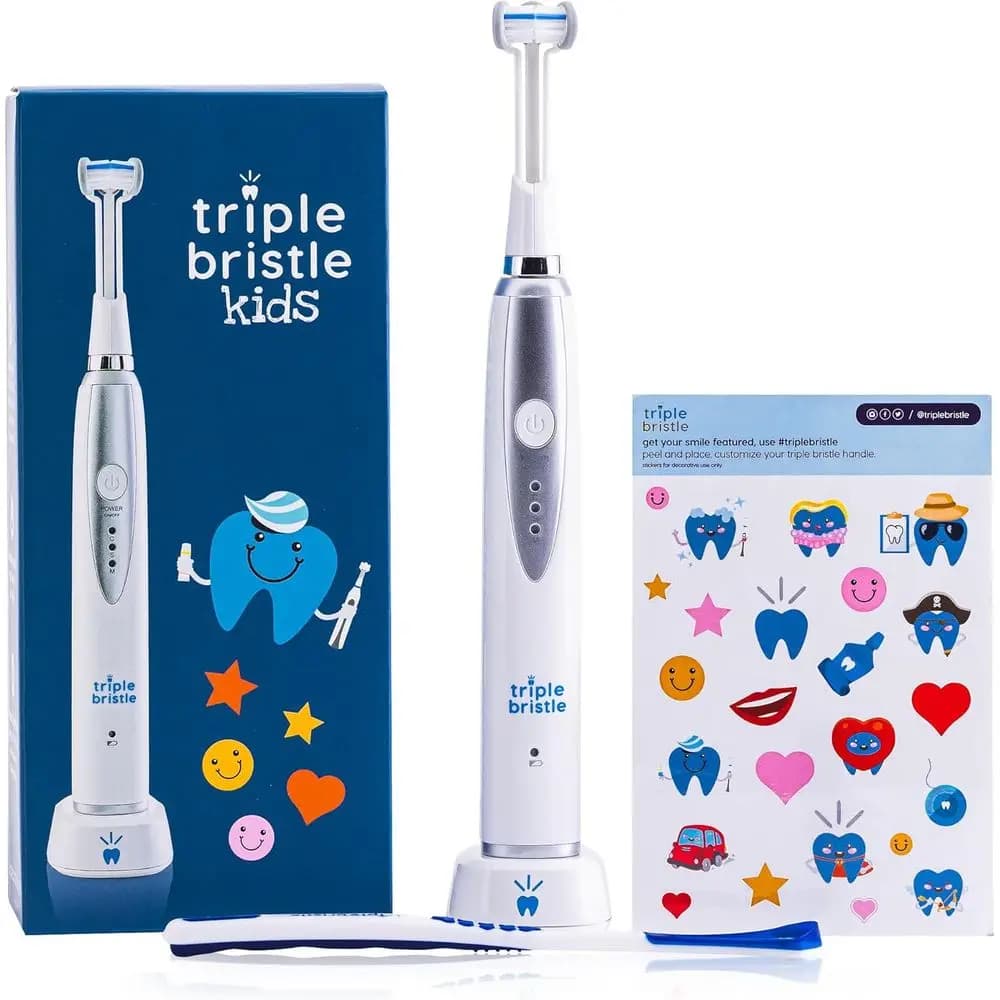 3 Side Electric Toothbrush for Children for the Care of Tooths and Gemini | Approved by dentists | Award Stickers | Rechargeable