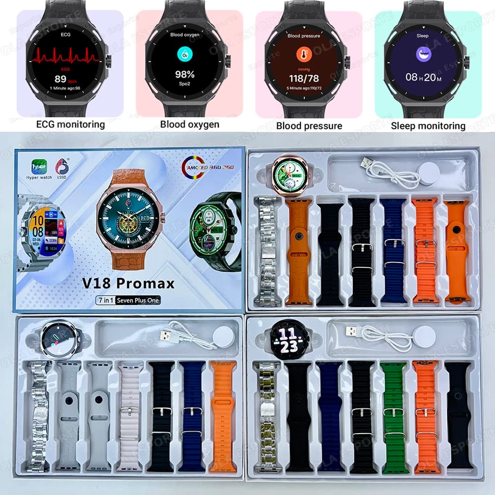 Smart Watch BT Call GPS Sports Tracker Blood Pressure Monitor Sleep Monitor Custom Dial Wireless Charging SmartWatch 2025 for Man Woman