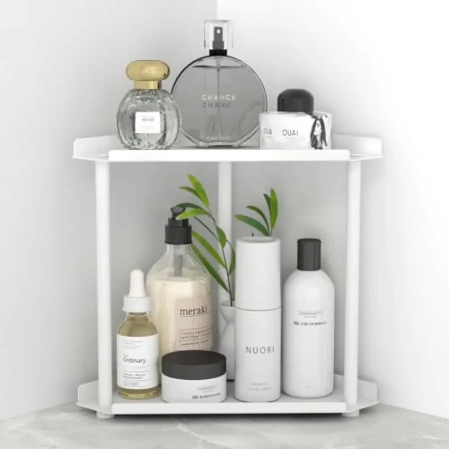 Organizzatore Angolare per Bagno, Organizzatore da Bancone per Bagno, Scaffale Portaoggetti da Bancone per Bagno, Cucina, Soggiorno, Camera da Letto
