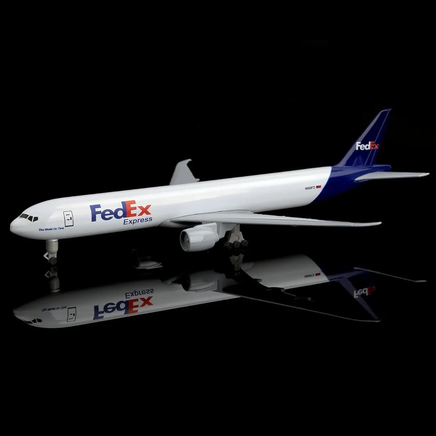 20cm Fedex B777 Airplane Model Toy Kit 1/300 scale Diecast Metal Airplane Model with Stand for Collections Displays or boy Gift