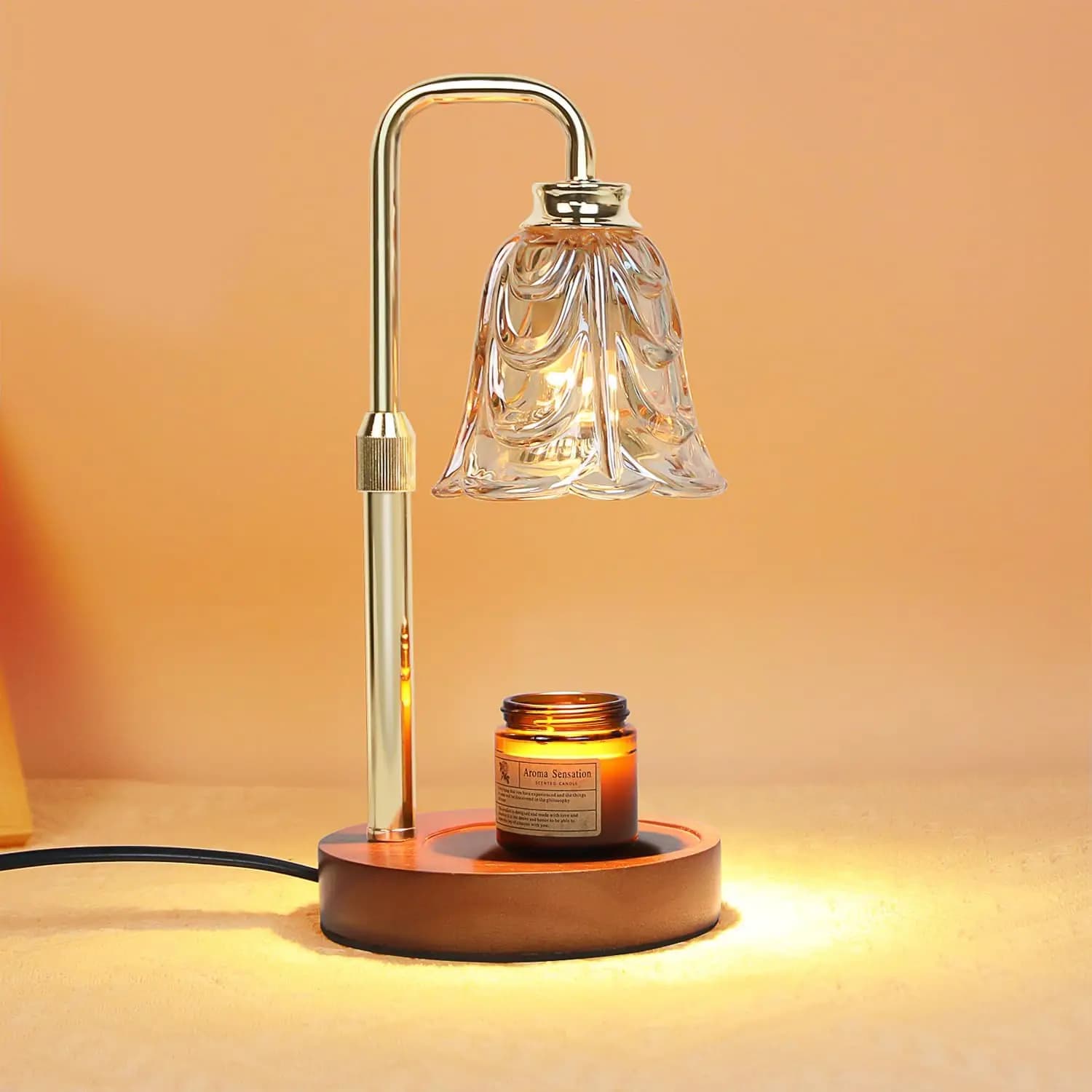 Lampada Scaldacandele Elettrica con Timer, Altezza Regolabile e Luminosità Dimmerabile per Arredamento Casa